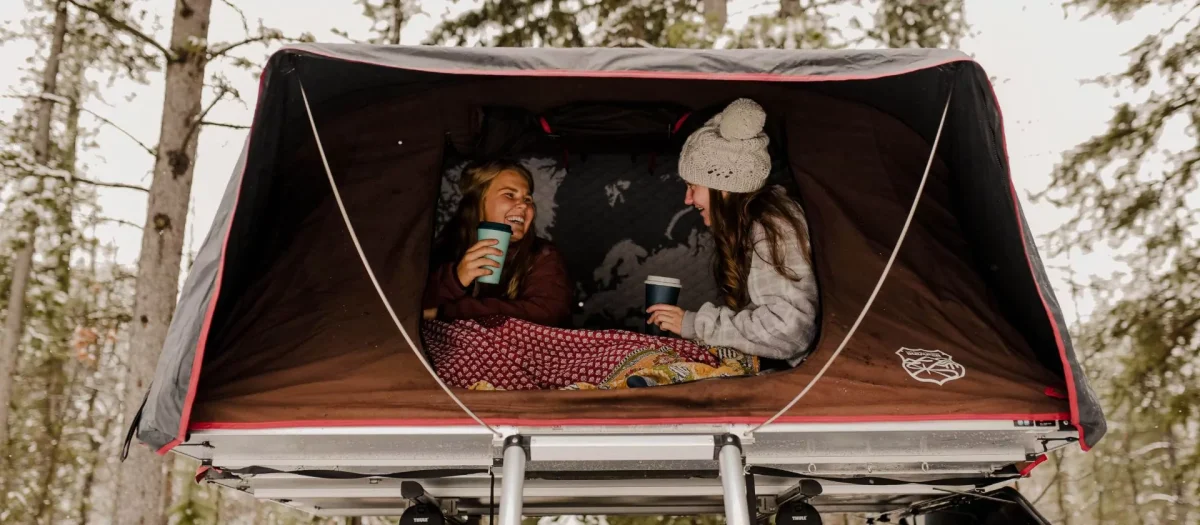 Driving a North Campervan through the woods